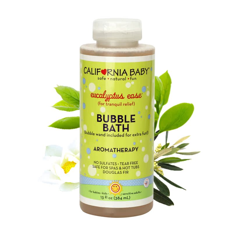 美国California Baby加州宝宝防感冒流感泡泡浴婴幼儿沐浴露384ml