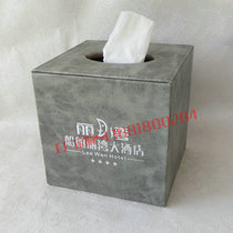 供应皮质卷纸盒正方形抽纸盒皮具纸巾盒酒店餐厅皮革用纸盒印LOGO