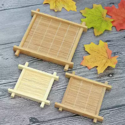 Square bamboo mat cosmetics food tea and other online shop shooting props background tea set coaster photo props