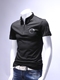 [Giải phóng mã bị hỏng] ve áo nam t 桖 nam cá tính dây kéo thêu màu rắn Áo thun polo mỏng Mu Yitize t shirt golf Polo
