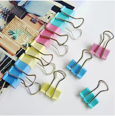 Deli color long tail clip folder Phoenix tail clip bill clip Small iron clip fixed office supplies multi-function