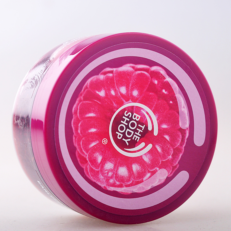 英国The body shop 树莓/小红莓身体嫩白去角质磨砂膏 200ml
