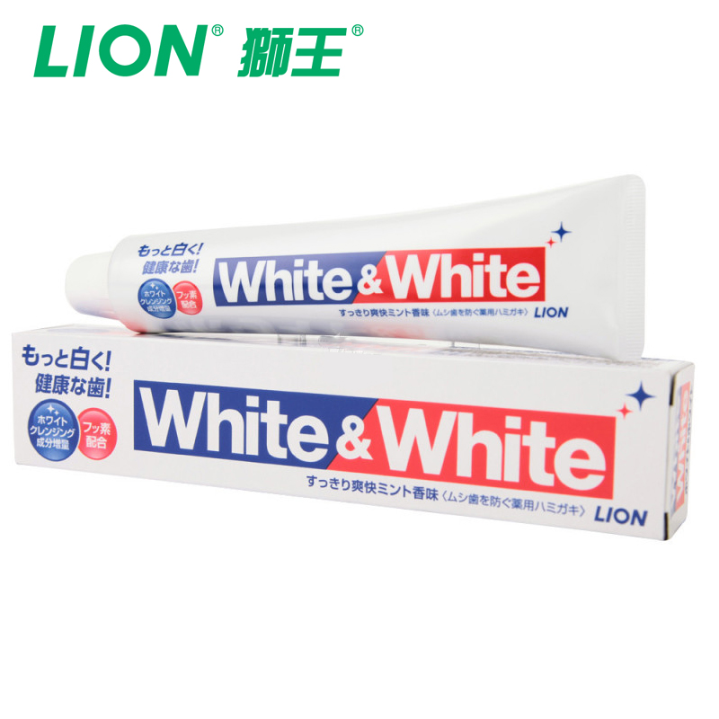 【天猫超市】日本原装进口狮王  WHITE 美白牙膏薄荷香型150g