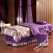 Beauty khăn trải giường cotton gia đình của bốn bộ cao cấp bông trải giường massage giường gội chăn mới của custom-made tím - Trang bị tấm
