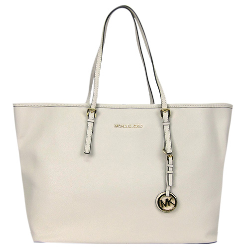 台湾官网直邮进口MICHAEL KORS 经典LOGO牌饰托特包(大/米)