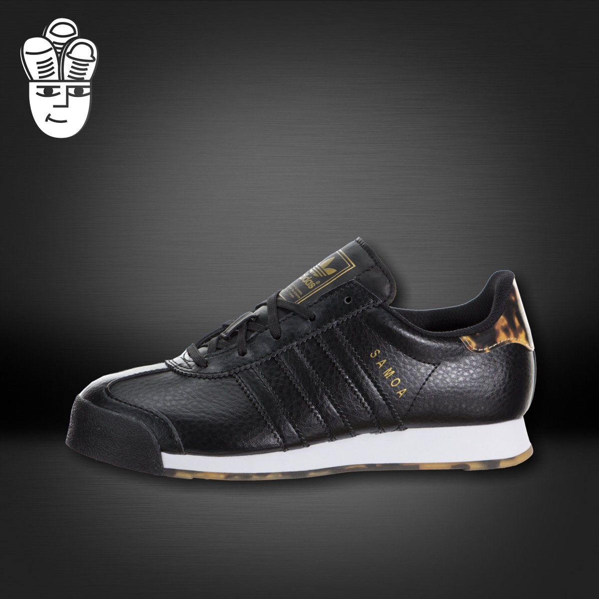 Adidas Samoa 三叶草儿童鞋 低帮板鞋 运动休闲旅游鞋 时尚豹纹