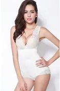 Xiêm corset Ren V-cổ không tay đồ lót nhiệt Tummy hông giảm béo corset ngực - Một mảnh