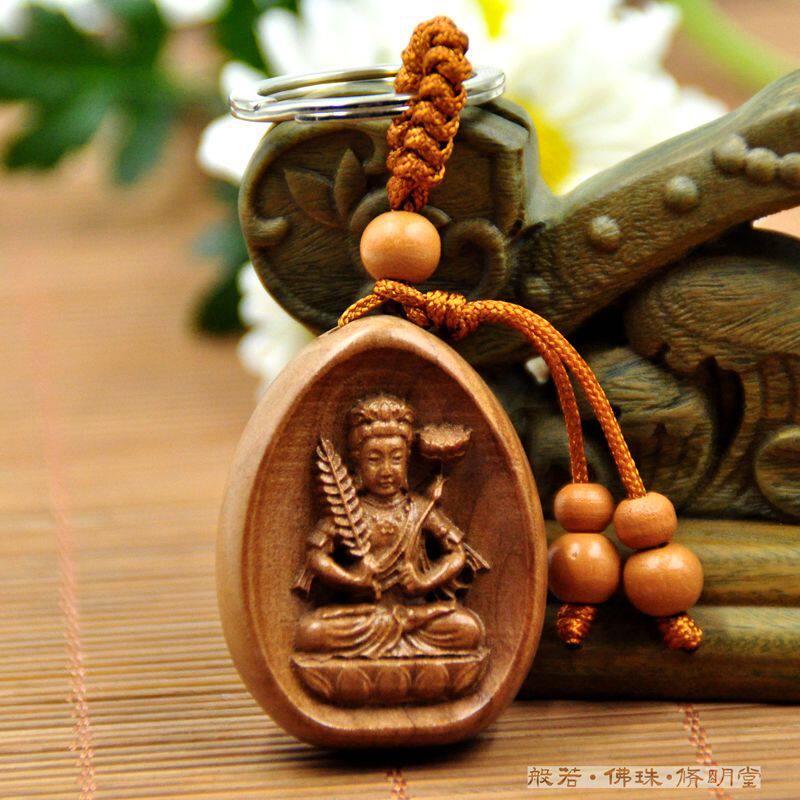 修明堂 包邮桃木虚空藏菩萨本命佛钥匙扣钥匙链 属牛生肖虎守护神