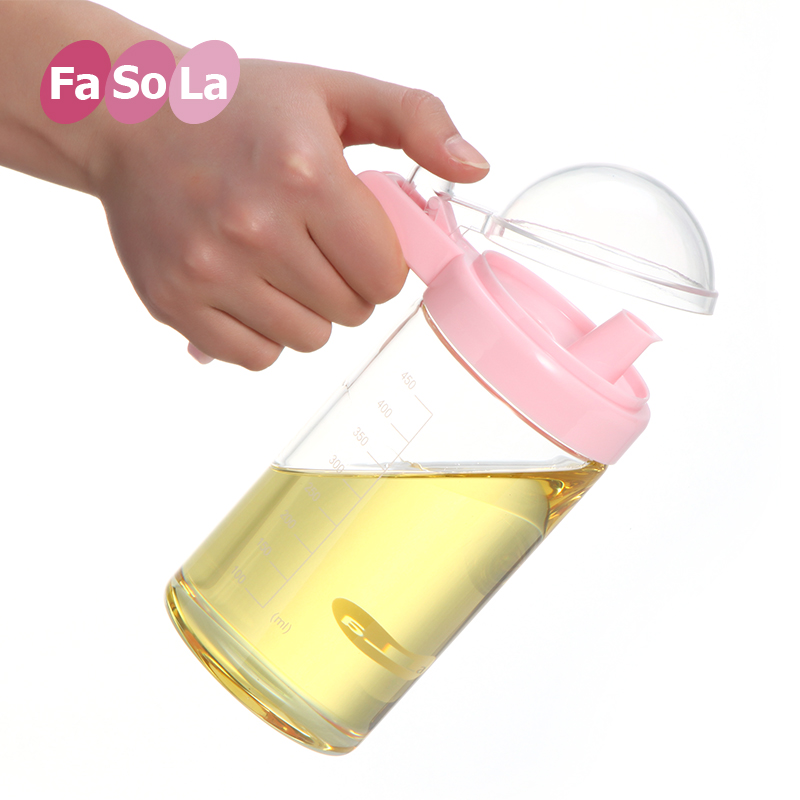 日本Fasola厨房玻璃油壶带盖防漏油瓶子大号控油瓶酱油香油瓶醋瓶