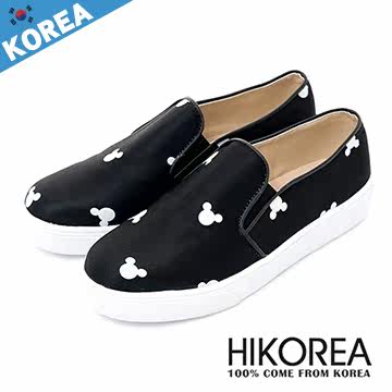 台湾官网直邮进口【HIKOREA韩美鞋】韩国空运正韩制质感帆布米奇(