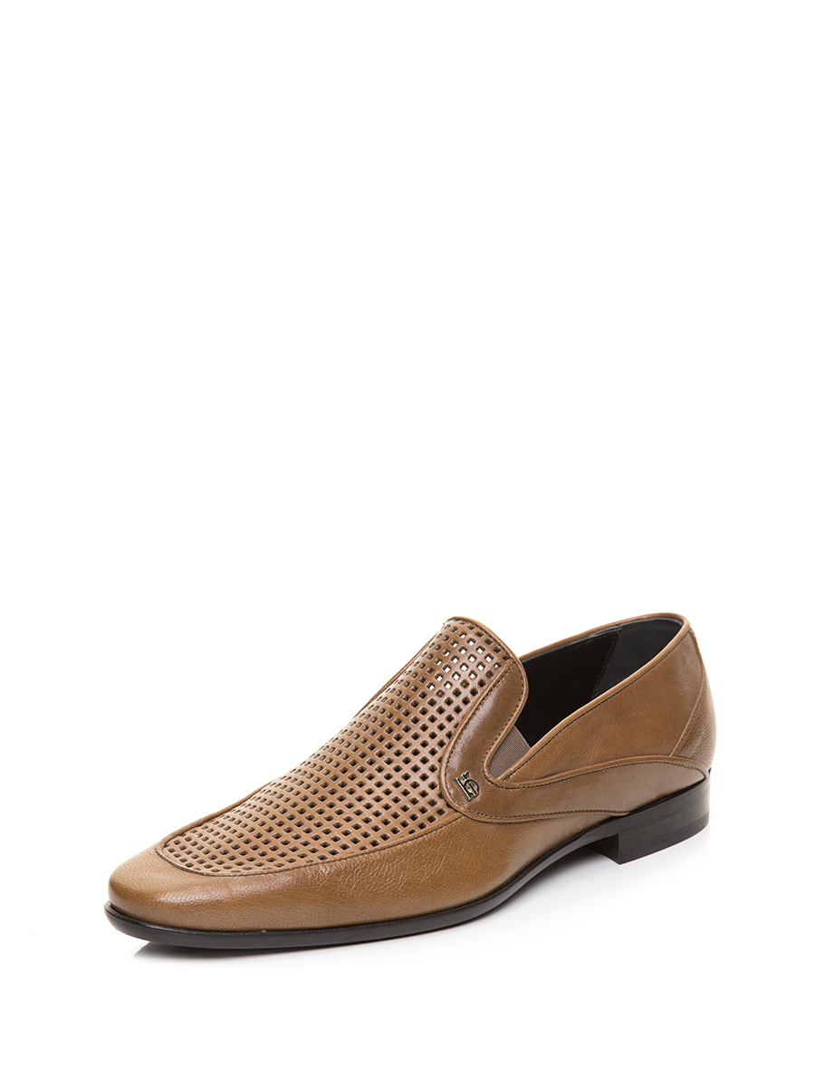 Roberto Botticelli 棕色拼接孔面饰休闲鞋