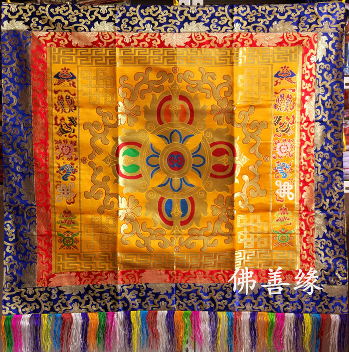 Nepalese Cross King Kong Pestle Buddha Hall for table cloth 95 cm upscale Tibetan brocade jacquard for Buddhist decoration Table circumference