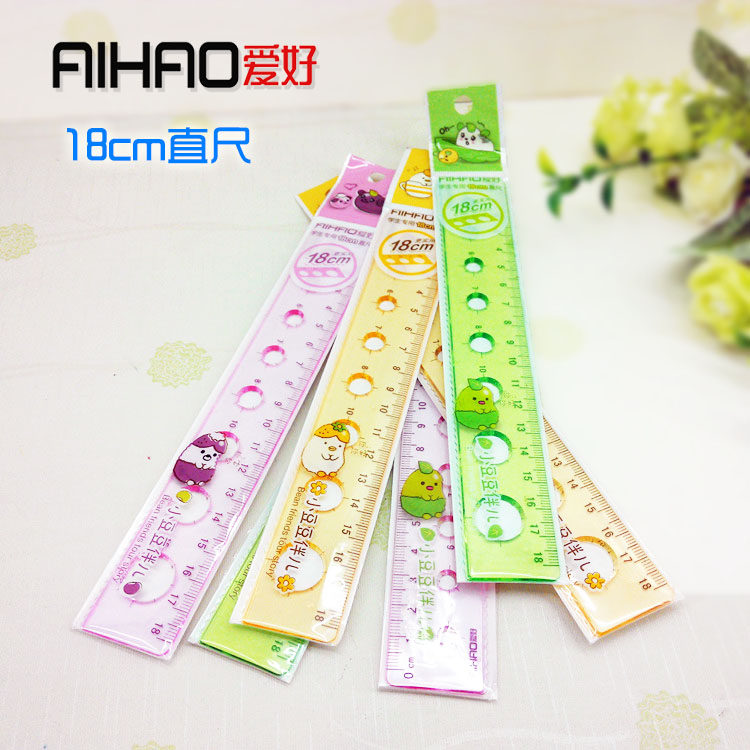 Hobby 18cm Student Stationery Wave Ruler Korea Xiaoqing New Cute Children Ruler Prize Wholesale Safety Ruler-Taobao