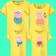 Nhiếp ảnh Giáng sinh Piggy Trang Áo thun ngắn tay Cha mẹ Ảnh Quần áo T Blood Family Chụp ảnh Đứa con thứ hai Bông-Con