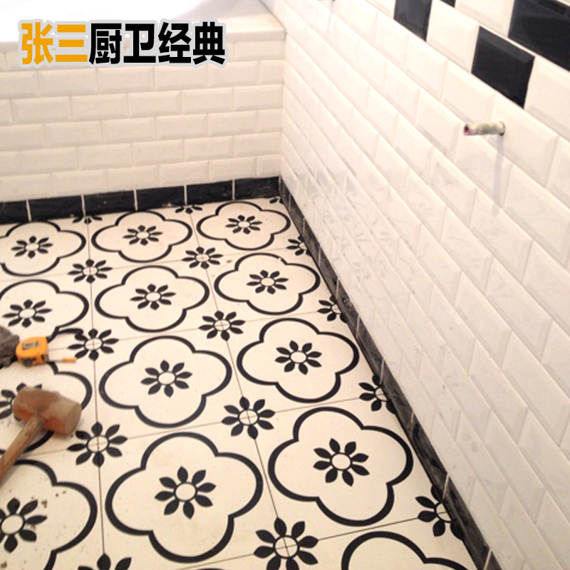 Usd 5 43 American Style Black And White Tile Bathroom Floor Tiles American Style Black And White Tile Bathroom Floor Tiles Brick Wall