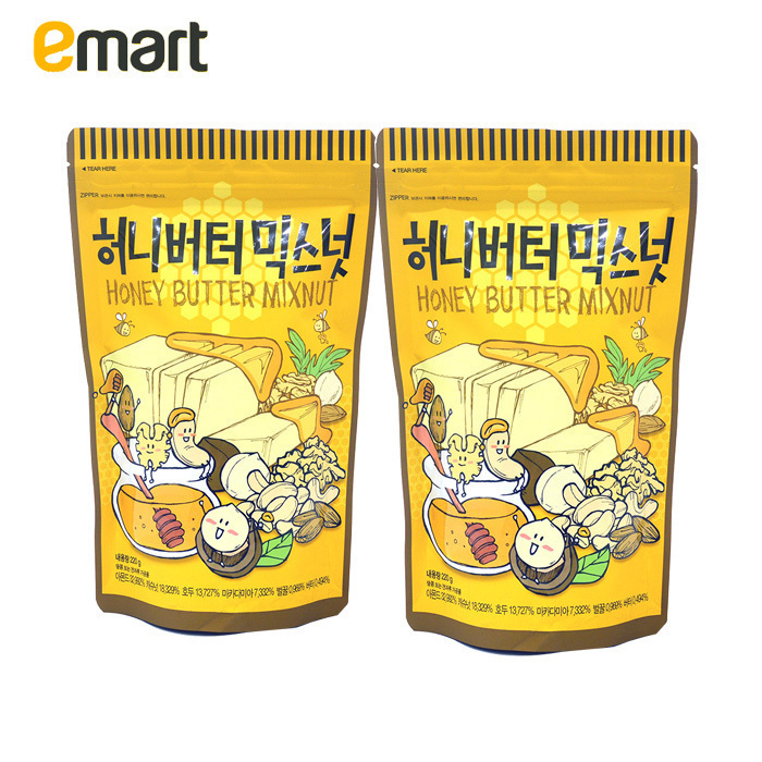 EMART易买得 韩国进口蜂蜜黄油混合坚果220g*2组合 进口人气坚果