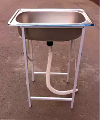 Simple temporary removable kitchen sink pool set Stainless steel single sink Single sink vegetable wash basin pool bracket