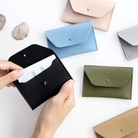 Hàn Quốc ICONIC thời trang khí rắn màu phong bì chủ thẻ cầm tay cầm tay giả da siêu mỏng thẻ túi ví bóp nam