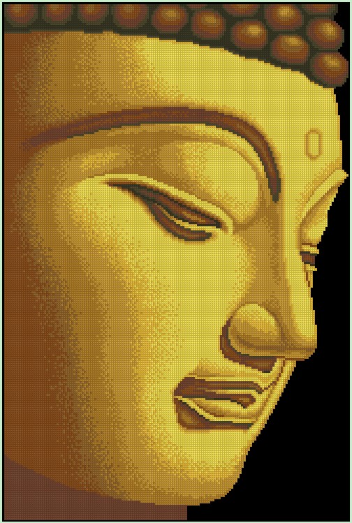 Juliette Cross Stitch● DMC Kit Ruizu Golden Buddha Statue Buddha Head 3D5D Precision Printed Cloth
