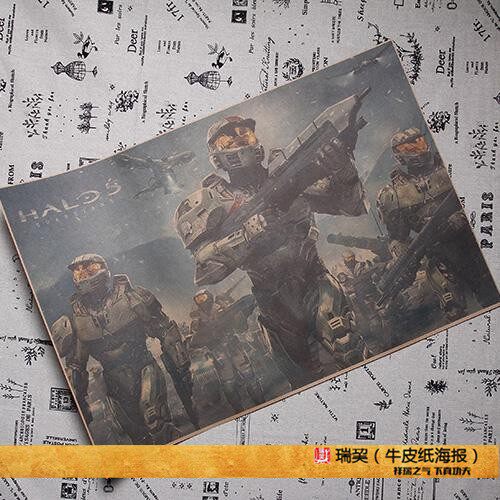 halo 5 Games Posters Halo Propaganda Wall Chart Dizzy Pop Internet Game Decoration Painting Web Café Collage