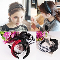 Leather Cloth Hairband Cross Headband Hairpin Wide Edge Press Hair Accessories Joker PU Leather Retro Headdress Female