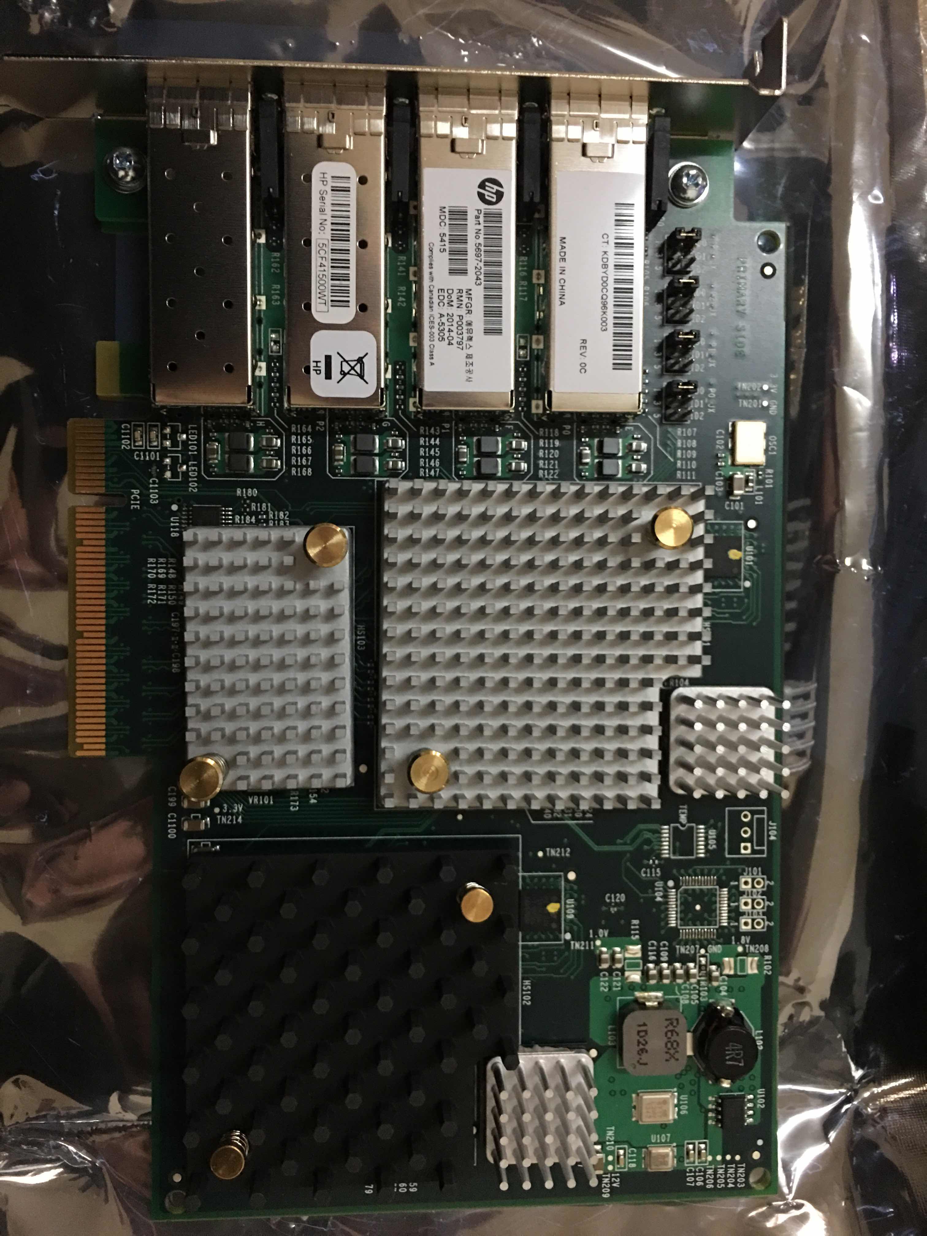 HP 3PAR 7200 5697-2043 QR486A 4-port FC card 8Gb