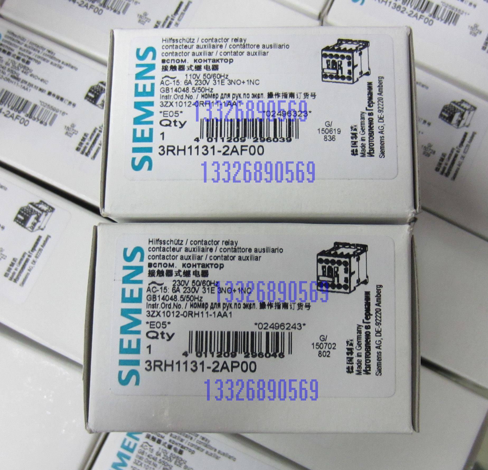 Brand new 3RH1131-2AF00 Siemens contactors originally loaded with 3RH1140-2AF00 spot
