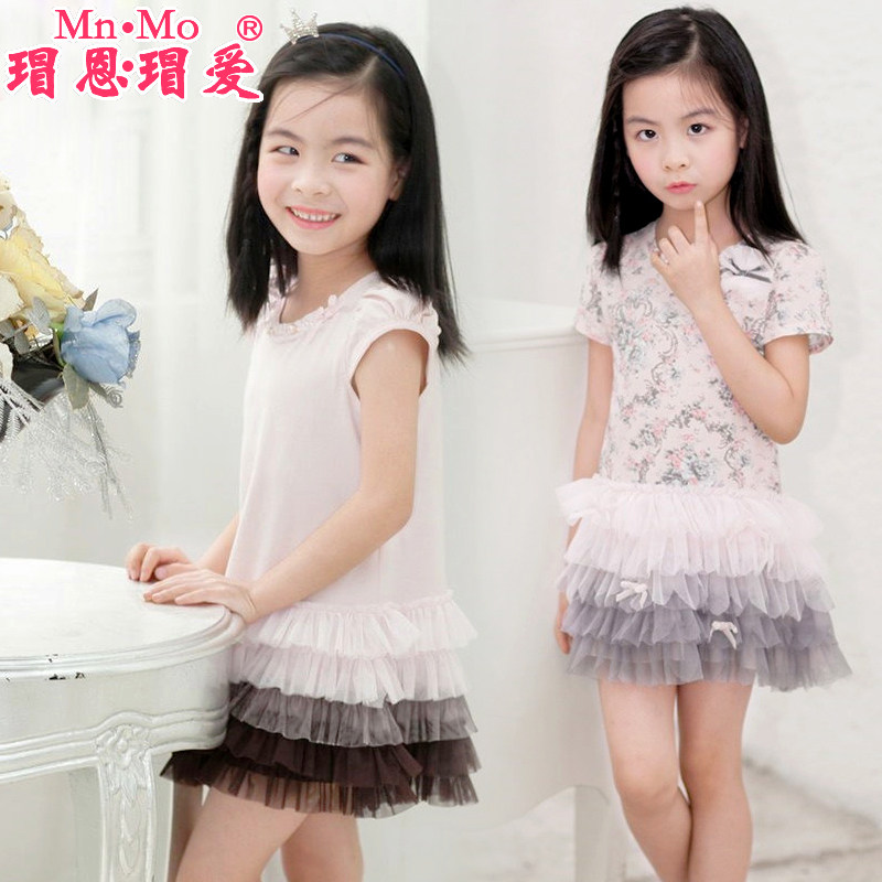 瑁恩瑁爱2016夏季新款韩版童装女童公主裙儿童短袖连衣裙女童裙子