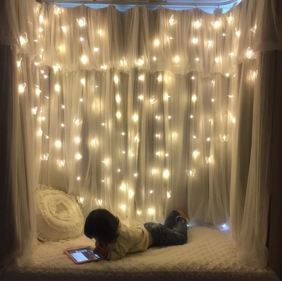 LED lights flashing lights string lights net lights heart shaped decorative lights wedding curtain lights background lights Christmas lights waterproof