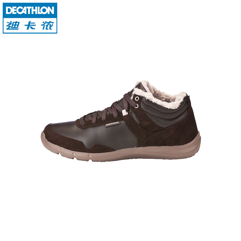 Decathlon/迪卡侬秋冬女式休闲鞋轻便柔软牛皮保暖加绒鞋NEWFEEL