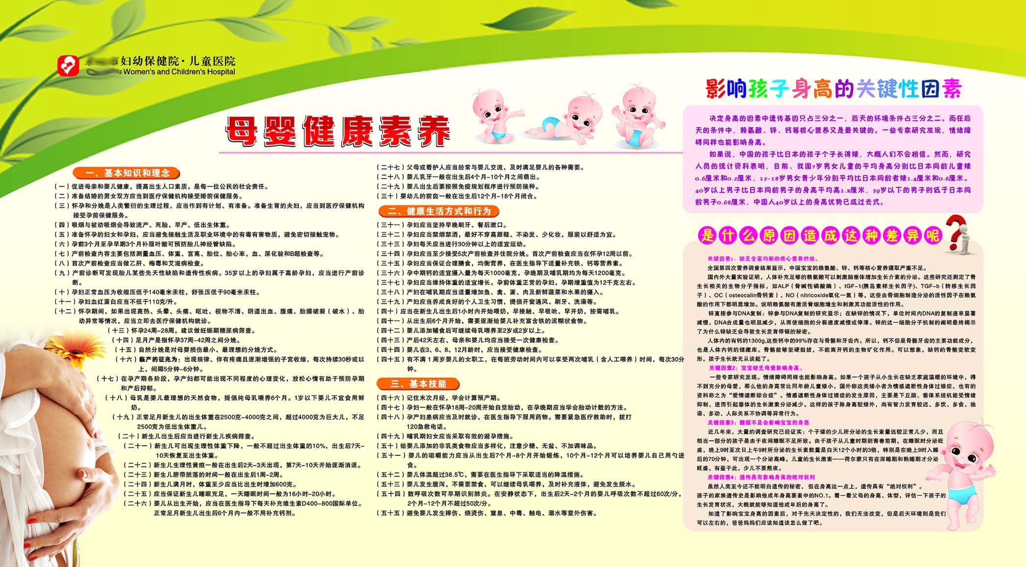 599办公装饰海报展板素材603母婴健康素养宣传栏儿童医院