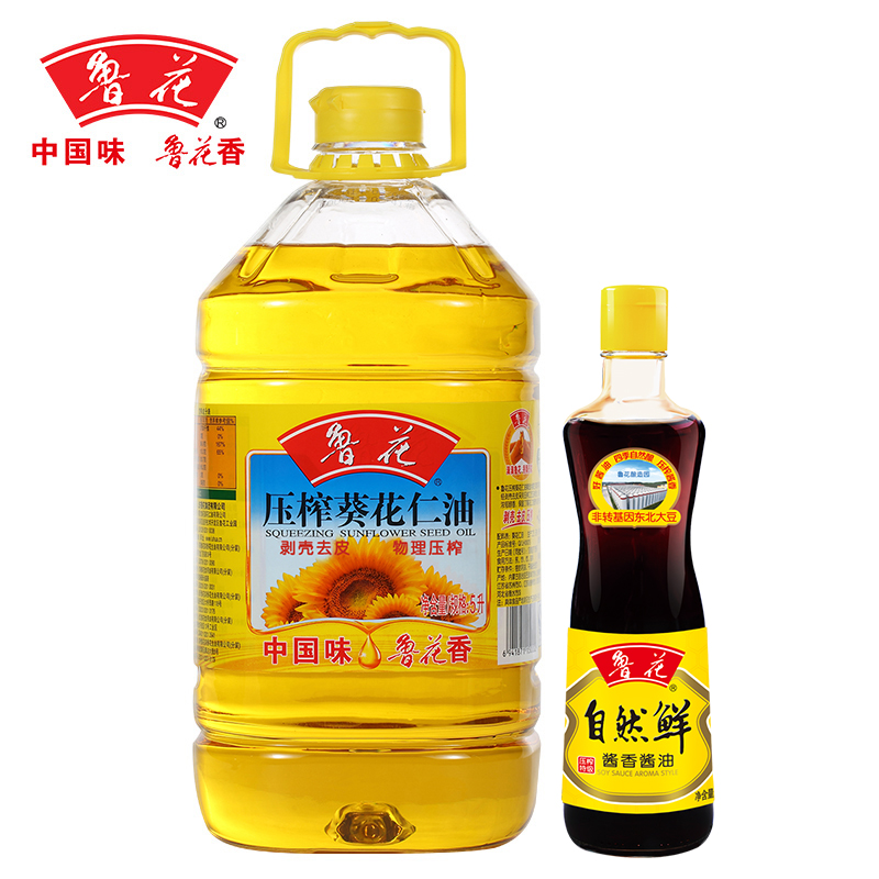 【天猫超市】鲁花葵花仁油5L赠500ml自然鲜剥壳去皮物理压榨