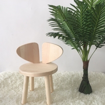 INS Nordic style childrens photography props Photo studio Kindergarten household bench chair small wings solid wood stool