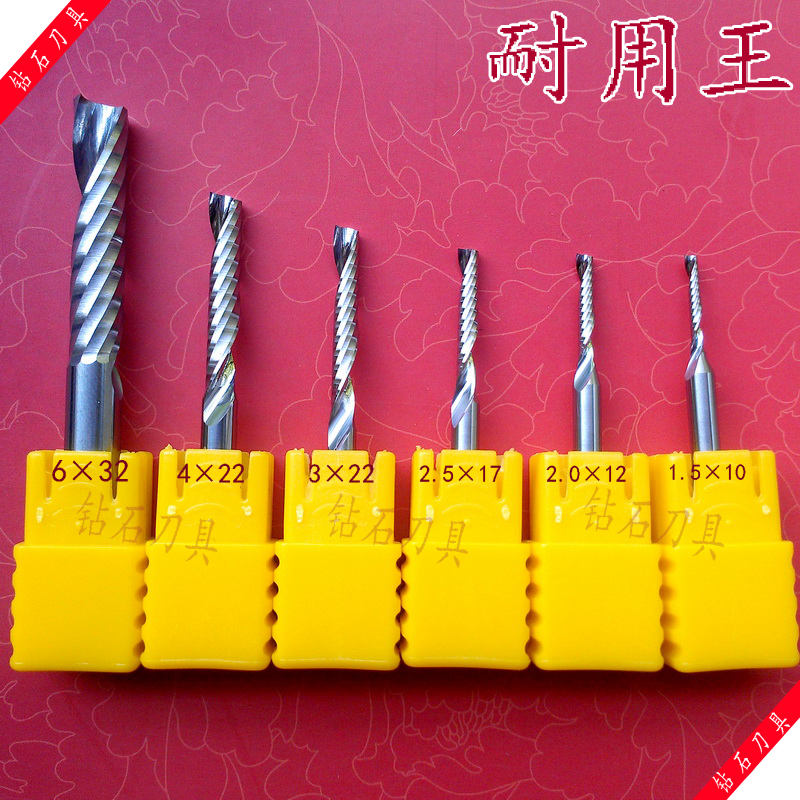 Import 3175 4 6mm single-edge spiral milling cutter 6A grade ultra-hard gold steel stone PVC water crystal plate acrylic