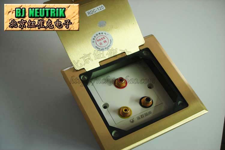 Hidden lift Clamshell type RDC-120 Full copper plate ground plug unit Three Lotus RCA socket Type 86 panel