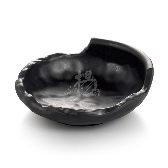 Yangg 140054 black frosted A5 dense amine imitation porcelain tableware resistant to fall irregular bowl rice soup bowl heat resistant large bowl