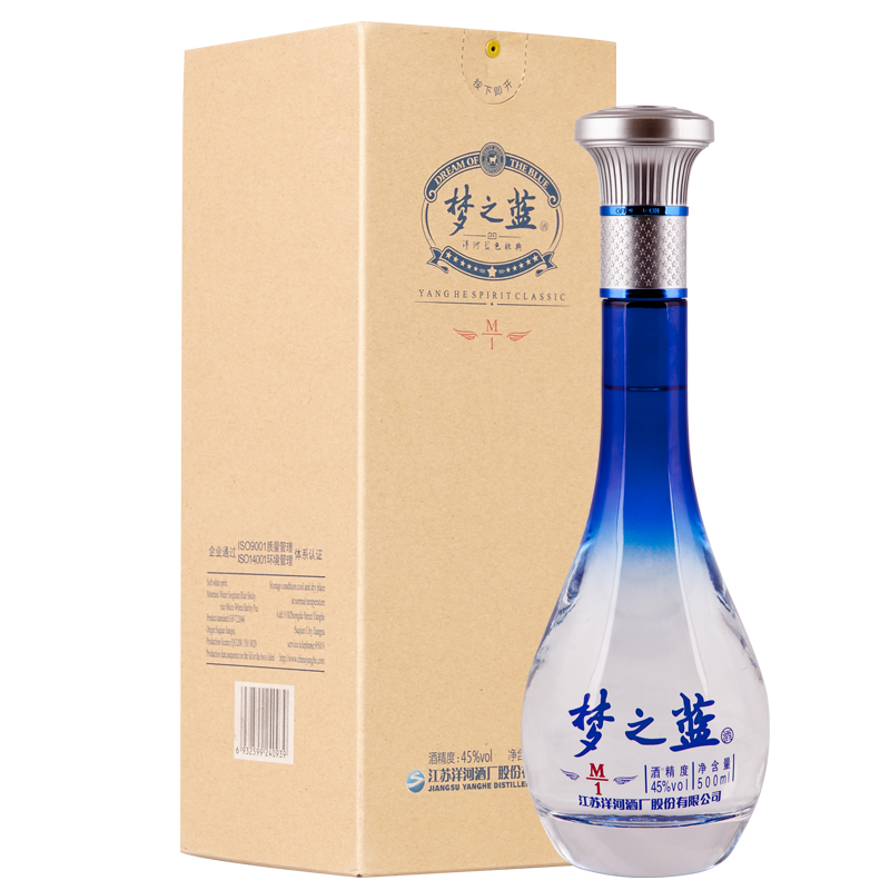 【天猫超市】洋河梦之蓝M1- 45度500ml 蓝色经典 绵柔型白酒