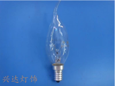 Pull tail light bulb E14 small screw tip bulb Candle bulb lighting tungsten bulb Crystal lamp special decorative bulb