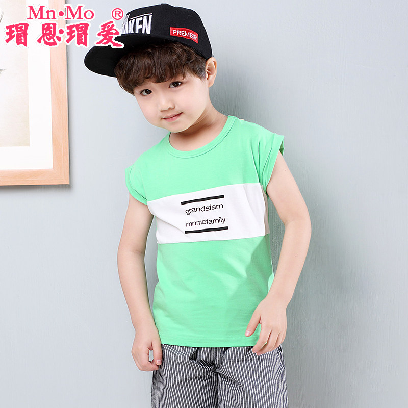 瑁恩瑁爱夏新款儿童背心内衣男童宝宝无袖童装中大童打底T恤背心