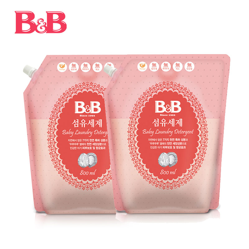 韩国保宁婴儿洗衣液bb宝宝抗菌洗衣液专用新生儿洗衣液800ml*2袋