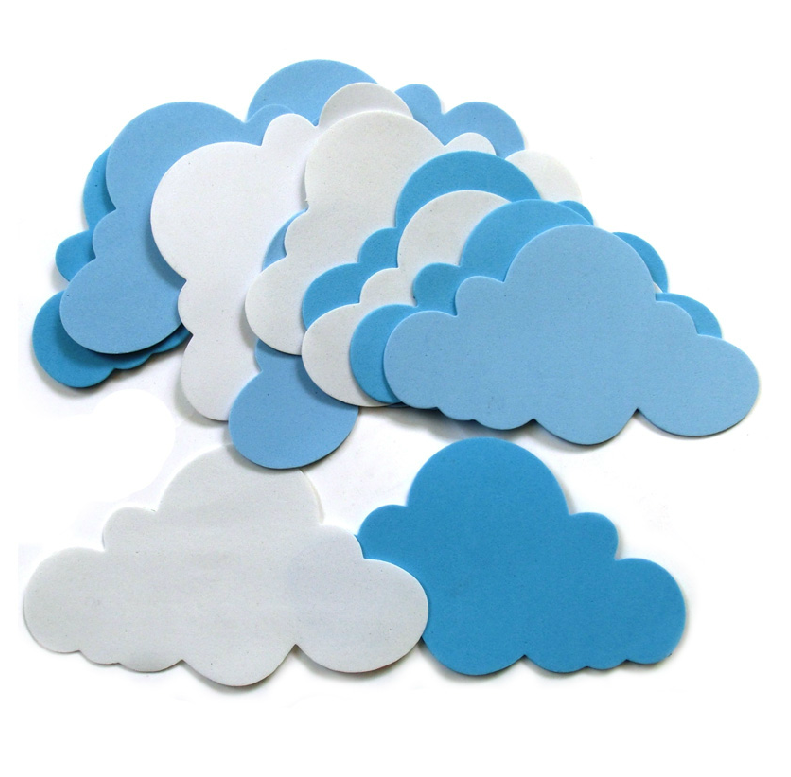 Kindergarten Adornment Environment Arrangement Foam Clouds Foam Decoration Flowers Multicolor Blue Sky White Clouds 12 slices