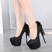 Hate the spring and summer single shoes of European and American nightclub 16cm ultra - heel drill waterproof water drill sexy fine heel shoes