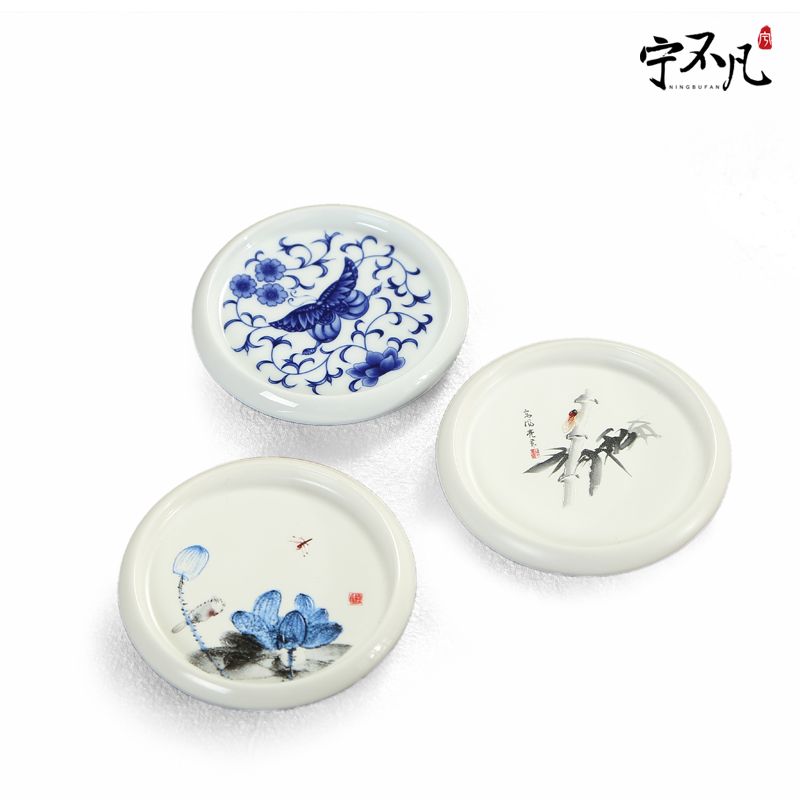 Ning uncommon saucer coasters insulation pad ceramic tea set with parts