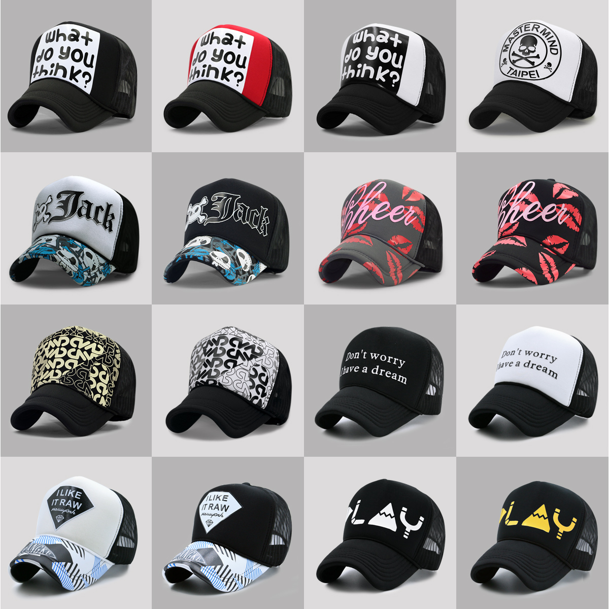 Korean version of spring and summer day sun shade men's letter rubber cap men's and women's truck cap outdoor sun sun hat tide
