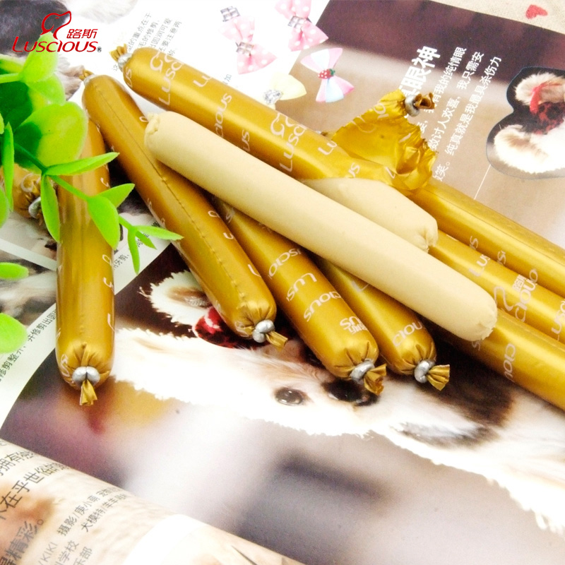 路斯宠物狗零食泰迪幼犬狗香肠成犬鸡肉火腿肠狗食品15g 单支