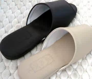 e鞋院 日式可水洗气垫舒适室内皮拖鞋 -26CM