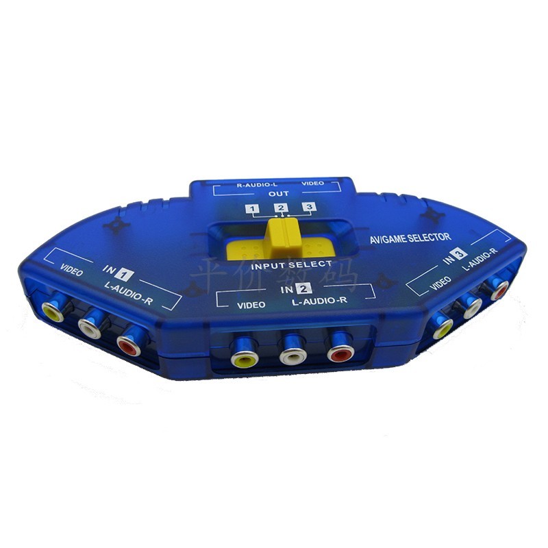 3 Way Porto Audio Video RCA AV-33 Switcher For DVD TV Game