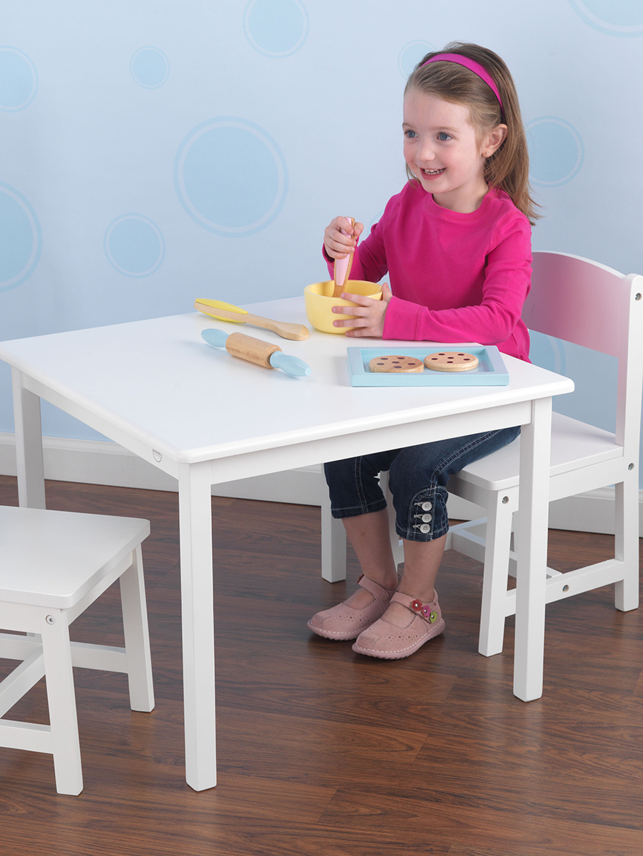 KidKraft 3-8岁阿斯彭白色儿童桌椅