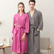 Áo choàng tắm nữ mùa hè khăn tắm khách sạn cặp vợ chồng bánh quế yukata mỏng thẩm mỹ viện thẩm mỹ gợi cảm áo ngủ nam dịch vụ nhà