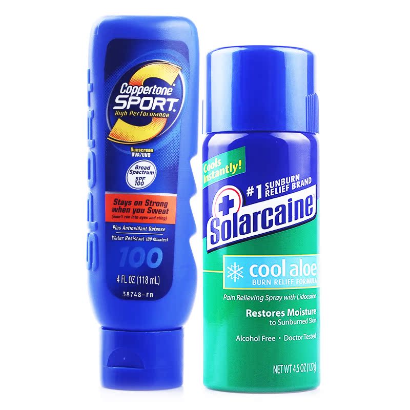包邮 美国水宝宝运动型防晒霜SPF100+多用途晒后修复芦荟喷雾
